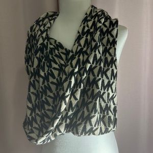 Black and cream Michael Kors infinity scarf.